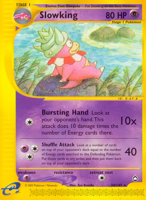 Slowking Rare rarity Aquapolis Pokémon card price — $61.39
