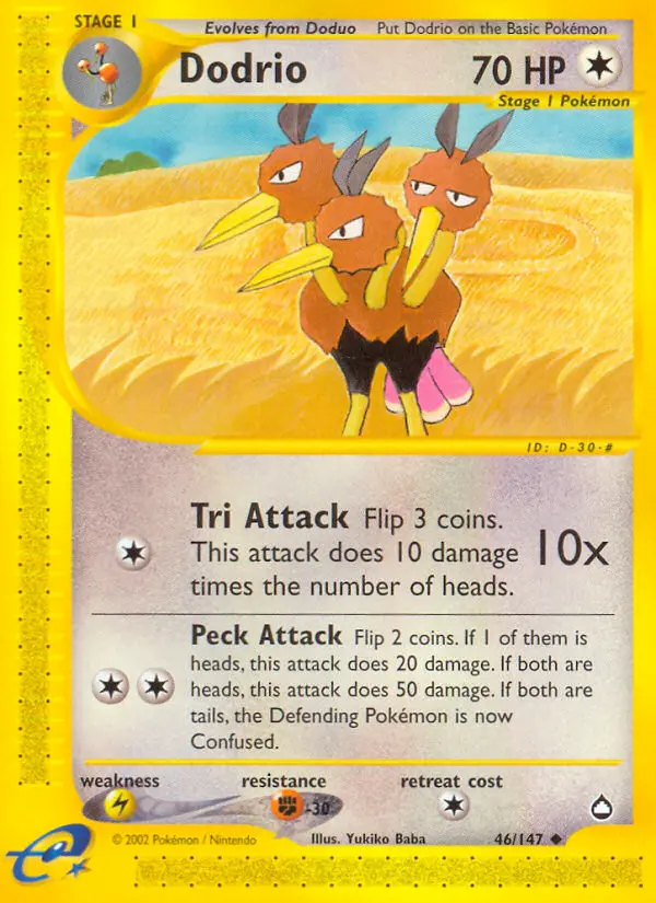 Dodrio Uncommon rarity Aquapolis Pokémon card price — $31.60