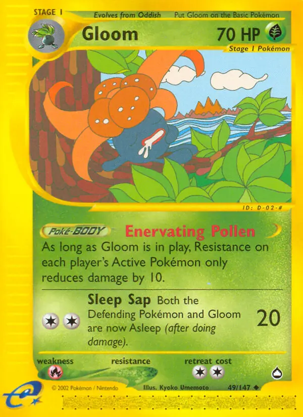 Gloom Uncommon rarity Aquapolis Pokémon card price — $80.98