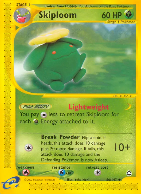 Skiploom Uncommon rarity Aquapolis Pokémon card price — $18.50