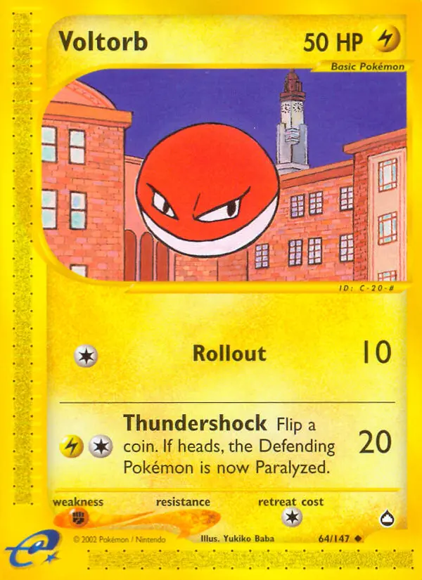 Voltorb Uncommon rarity Aquapolis Pokémon card price — $19.99