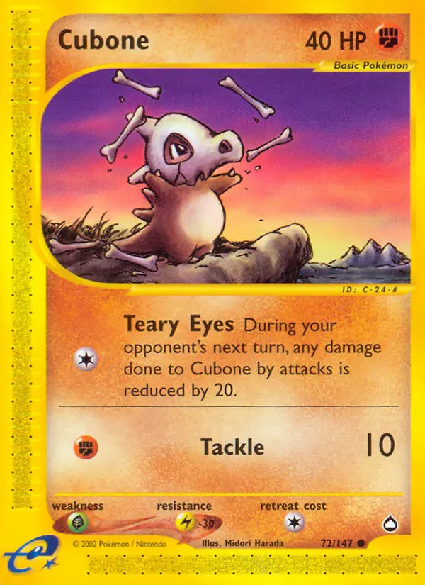 Cubone Common rarity Aquapolis Pokémon card price — $55.00