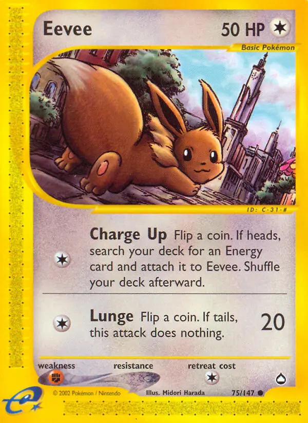Eevee Common rarity Aquapolis Pokémon card price — $34.42