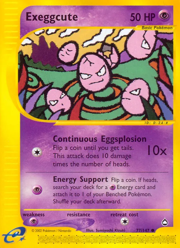 Exeggcute Common rarity Aquapolis Pokémon card price — $51.00