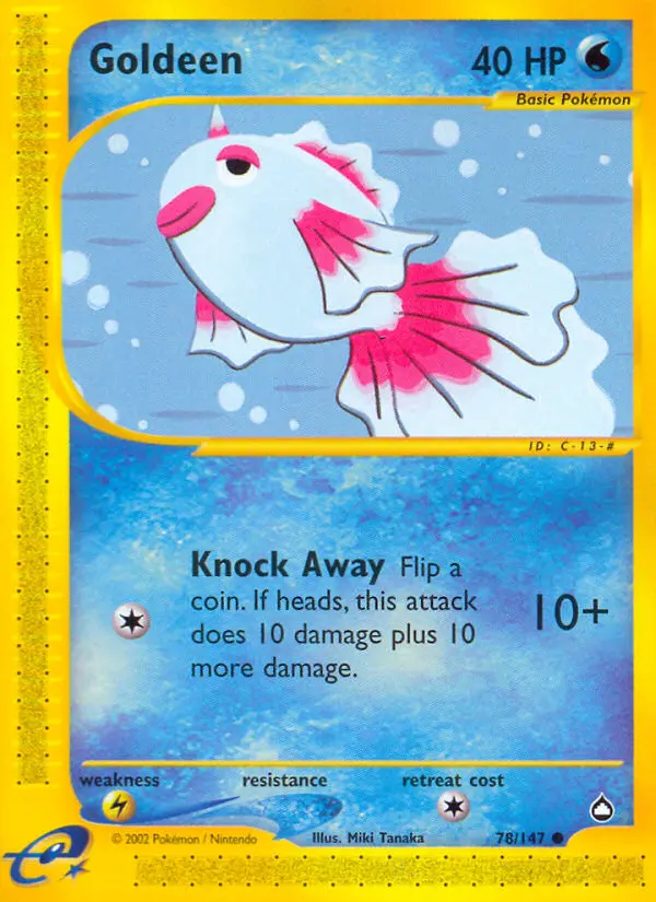Goldeen Common rarity Aquapolis Pokémon card price — $17.17
