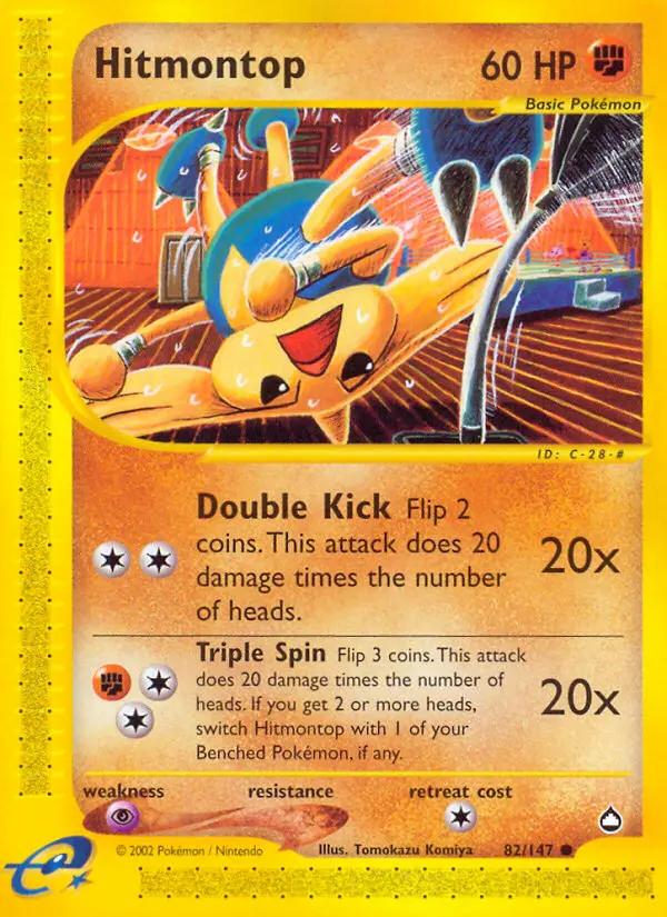 Hitmontop Common rarity Aquapolis Pokémon card price — $8.74