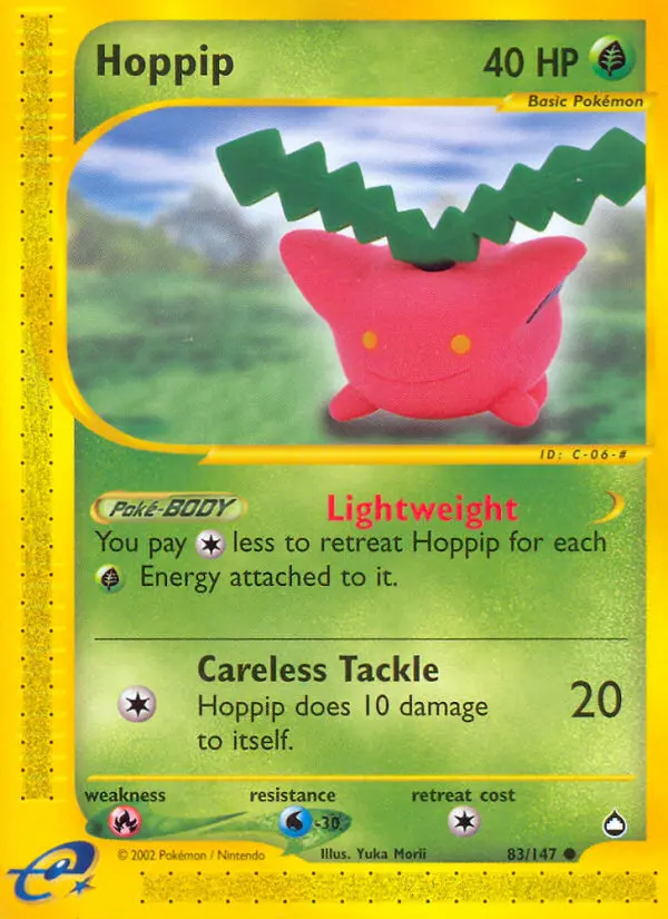 Hoppip Common rarity Aquapolis Pokémon card price — $41.72