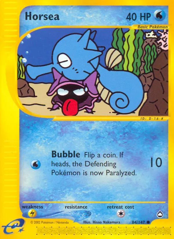 Horsea Common rarity Aquapolis Pokémon card price — $42.20