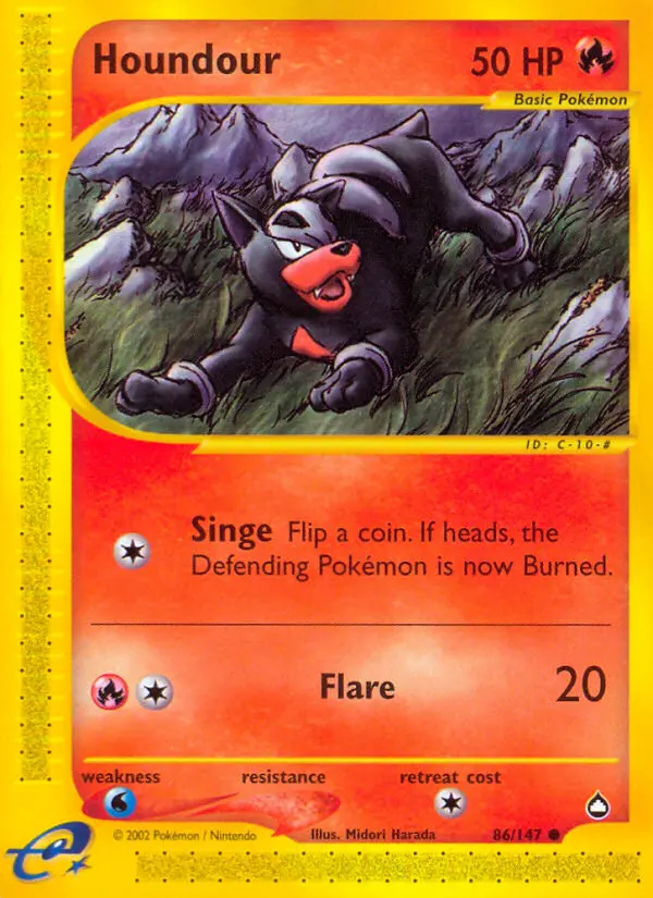 Houndour Common rarity Aquapolis Pokémon card price — $65.33