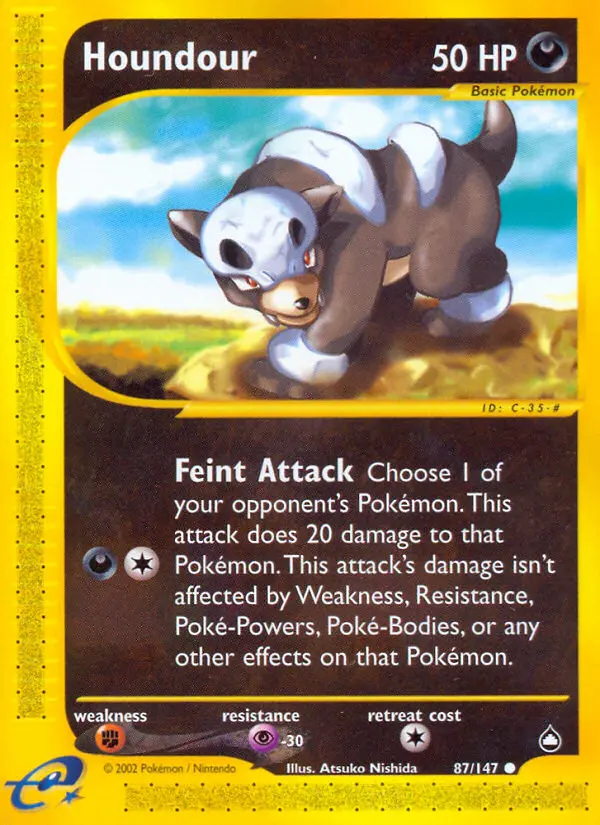 Houndour Common rarity Aquapolis Pokémon card price — $90.00
