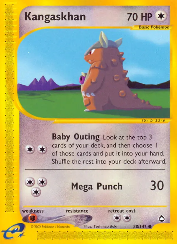 Kangaskhan Common rarity Aquapolis Pokémon card price — $41.59