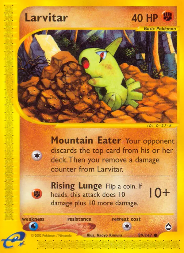Larvitar Common rarity Aquapolis Pokémon card price — $30.47