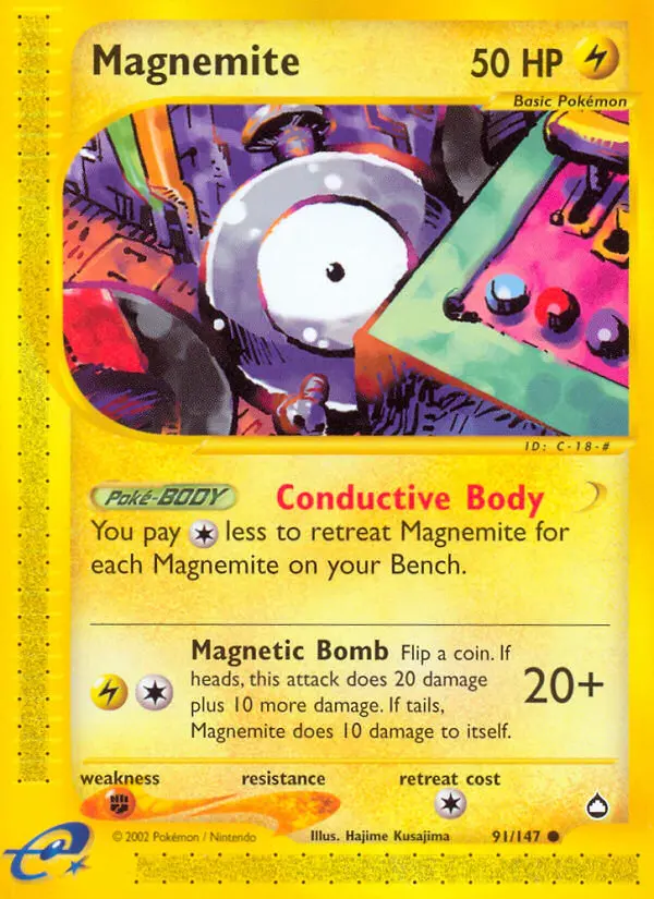 Magnemite Common rarity Aquapolis Pokémon card price — $99.99