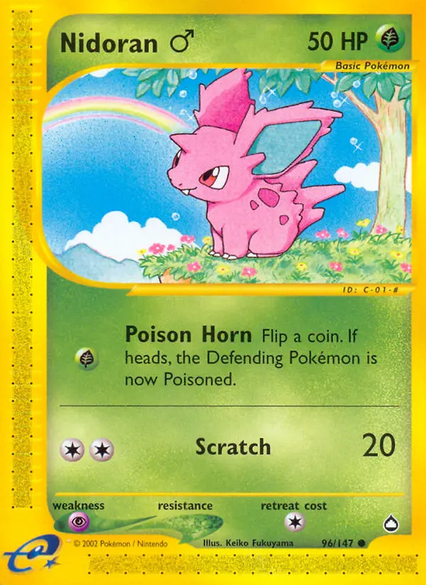 Nidoran♂ Common rarity Aquapolis Pokémon card price — $2.99
