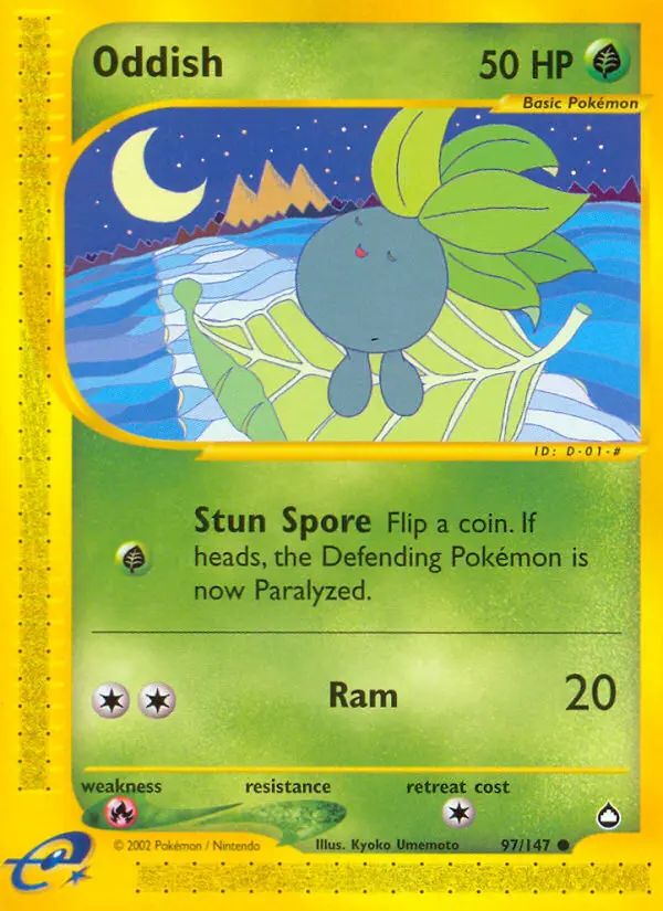 Oddish Common rarity Aquapolis Pokémon card price — $90.00