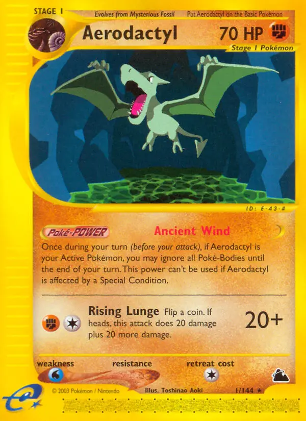 Aerodactyl Rare rarity Skyridge Pokémon card price — $117.96