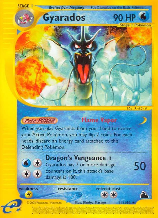 Gyarados Rare rarity Skyridge Pokémon card price — $429.99