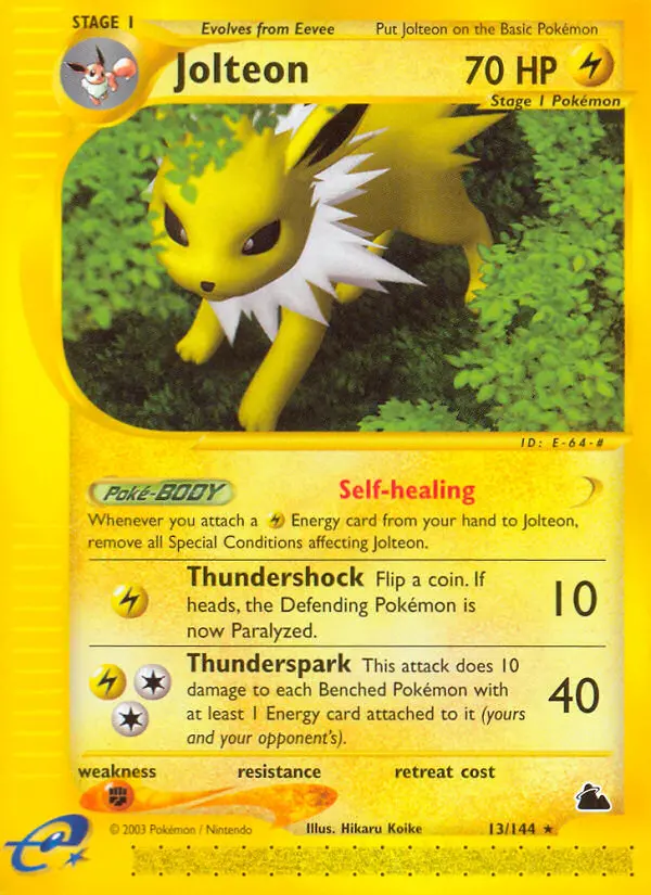Jolteon Rare rarity Skyridge Pokémon card price — $75.00