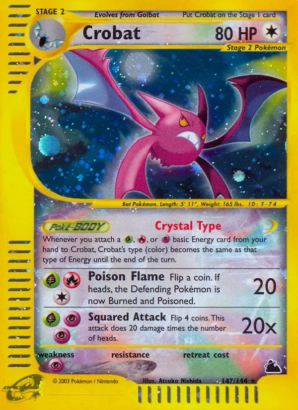 Crobat Secret Rare rarity Skyridge Pokémon card price — $350.00