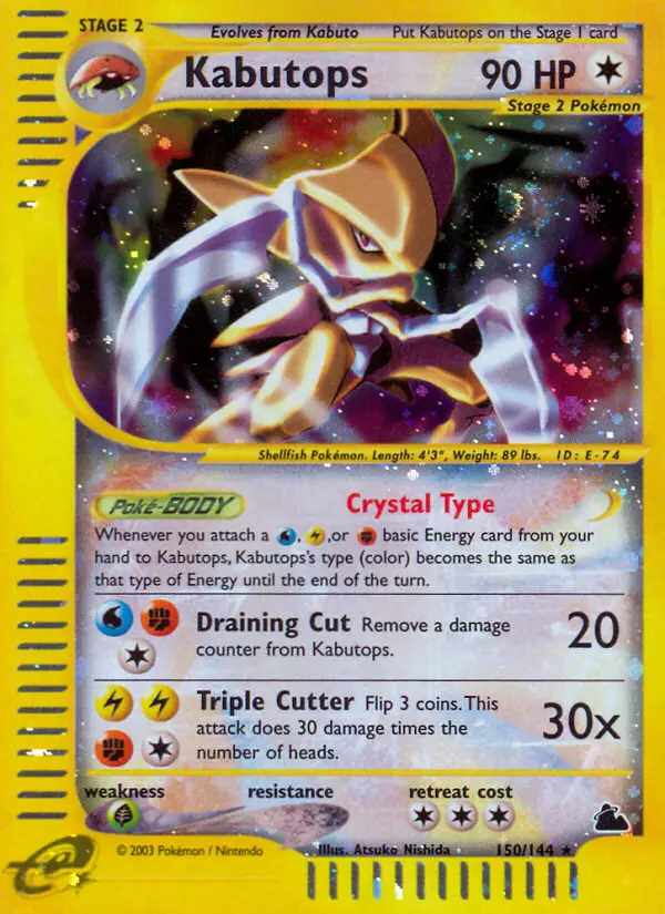 Kabutops Secret Rare rarity Skyridge Pokémon card price — $1,000.00