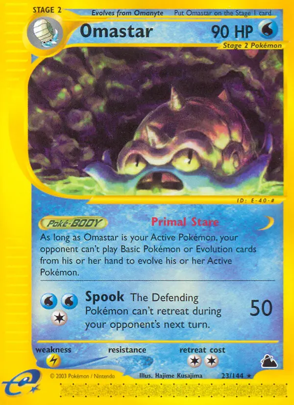 Omastar Rare rarity Skyridge Pokémon card price — $55.63