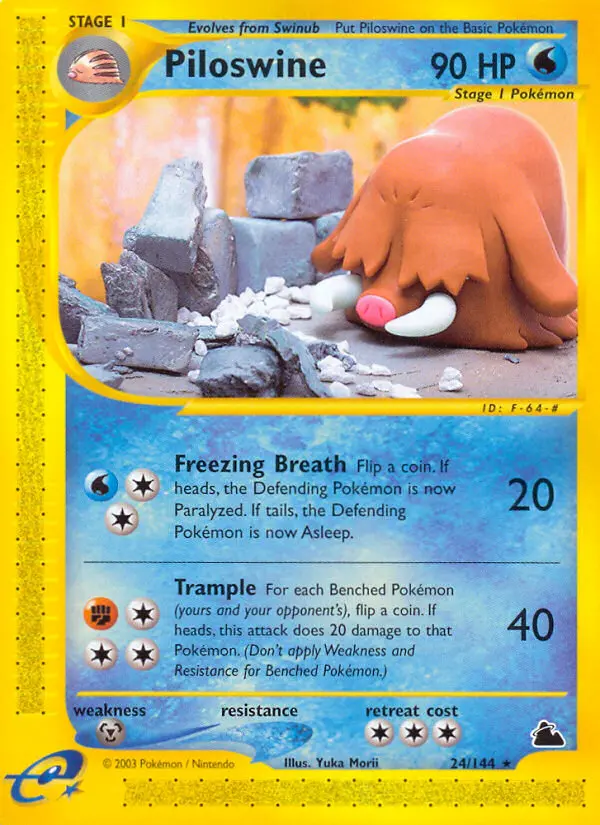 Piloswine Rare rarity Skyridge Pokémon card price — $77.97