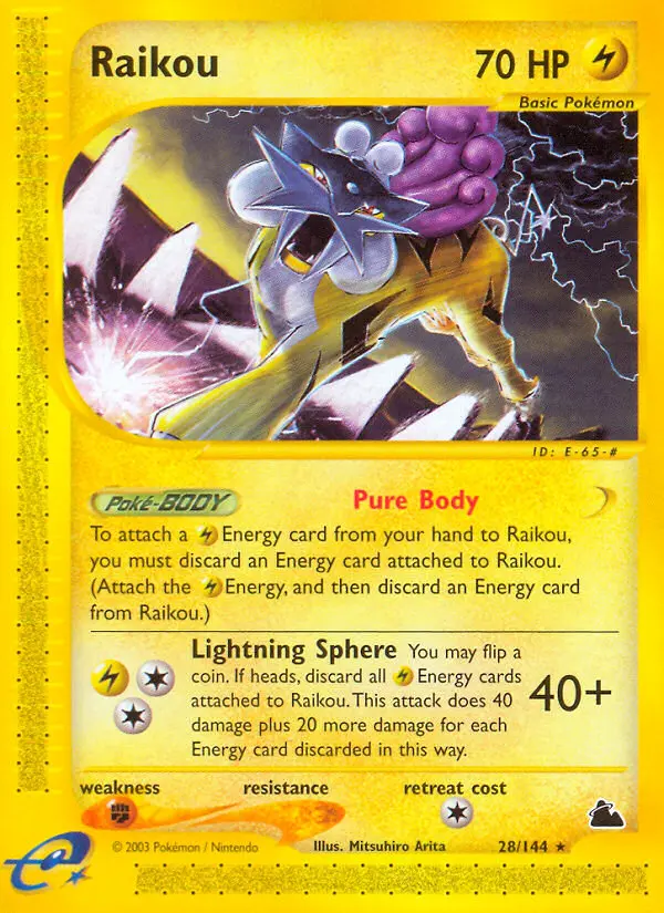 Raikou Rare rarity Skyridge Pokémon card price — $124.99