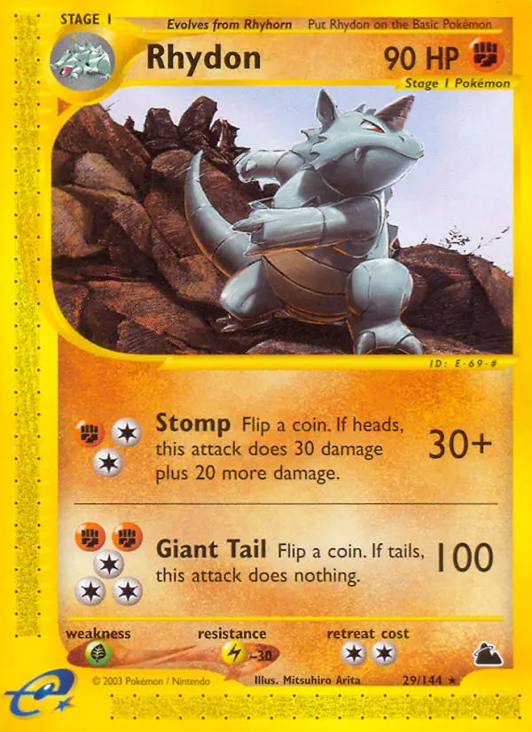 Rhydon Rare rarity Skyridge Pokémon card price — $52.00