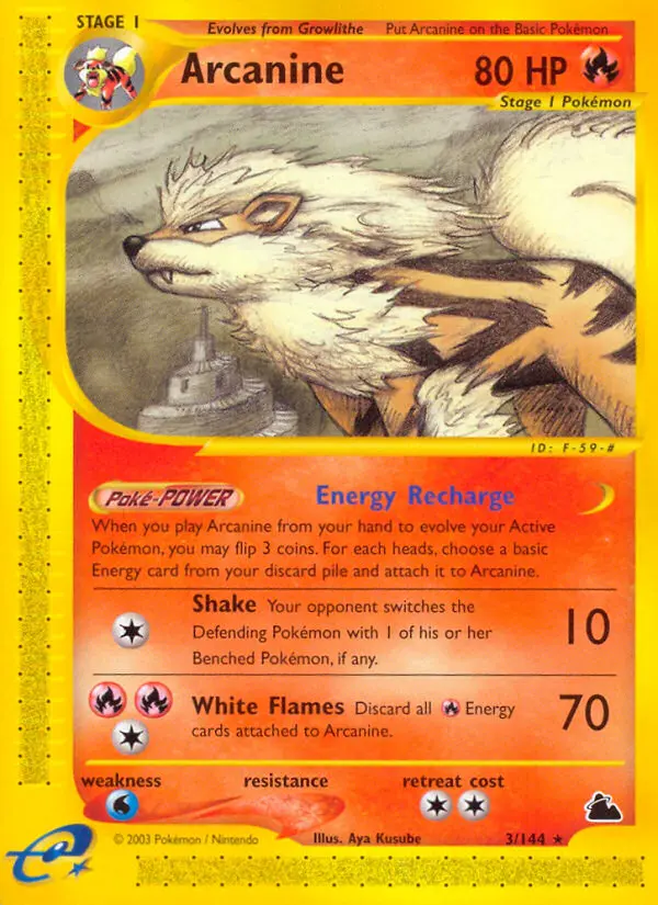 Arcanine Rare rarity Skyridge Pokémon card price — $300.00