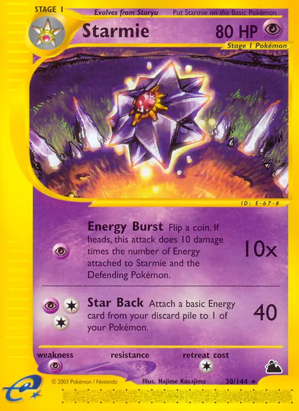 Starmie Rare rarity Skyridge Pokémon card price — $71.27