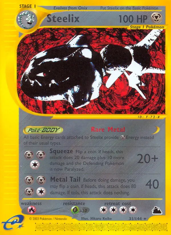 Steelix Rare rarity Skyridge Pokémon card price — $73.56
