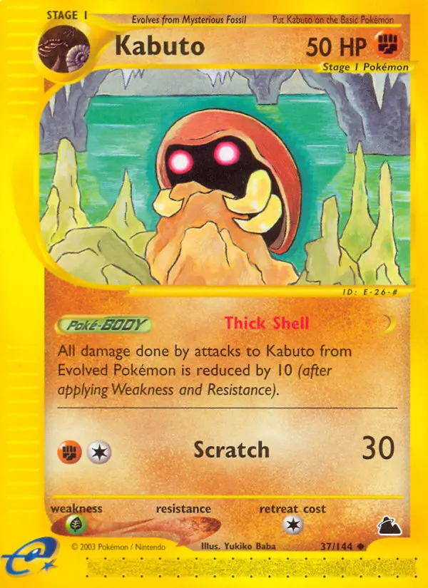 Kabuto Uncommon rarity Skyridge Pokémon card price — $28.50