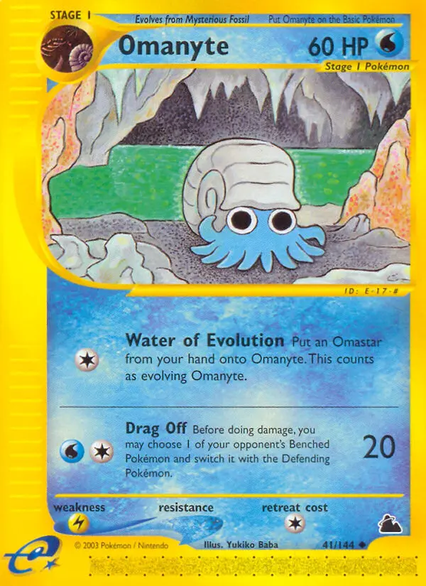Omanyte Uncommon rarity Skyridge Pokémon card price — $111.05