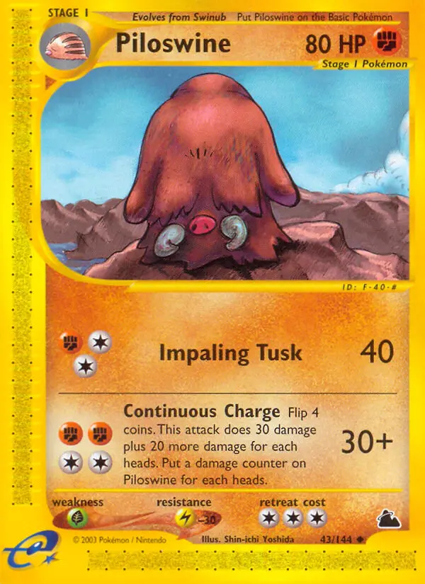 Piloswine Uncommon rarity Skyridge Pokémon card price — $64.98