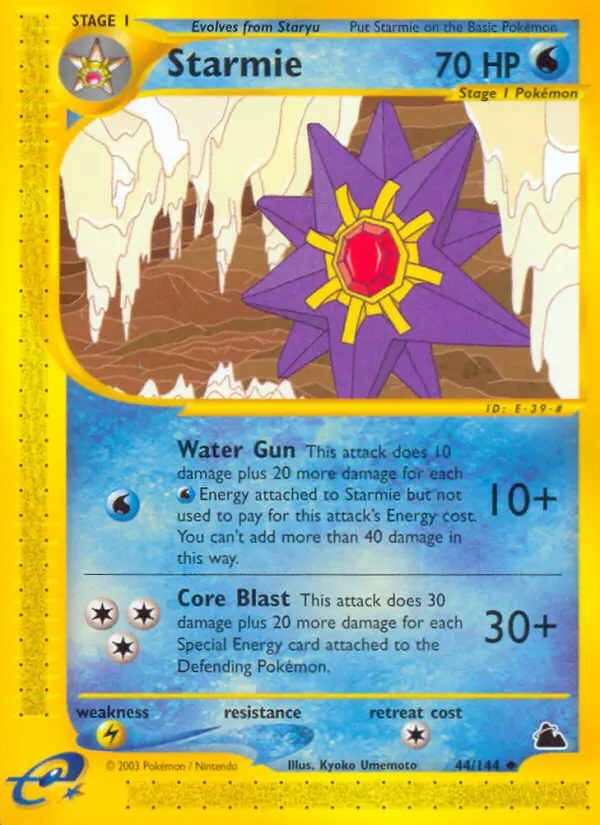 Starmie Uncommon rarity Skyridge Pokémon card price — $87.50