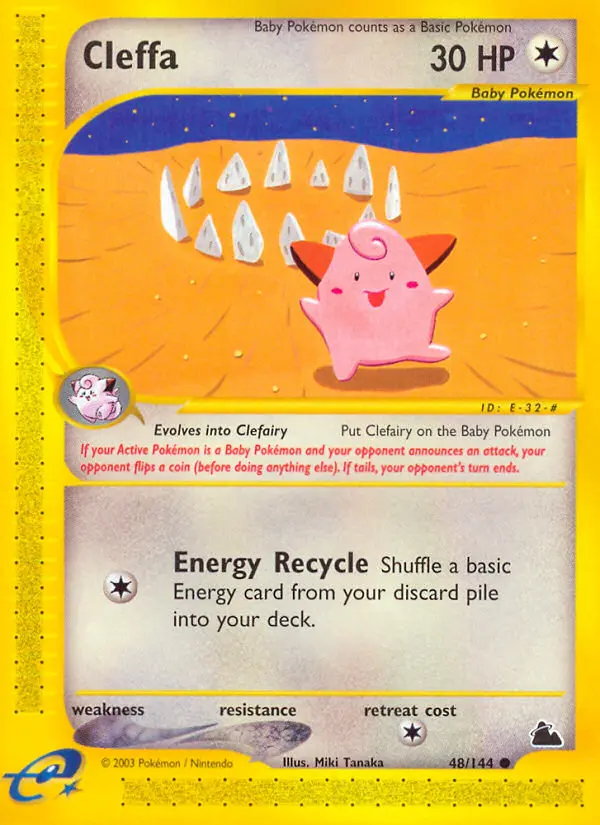Cleffa Common rarity Skyridge Pokémon card price — $89.17