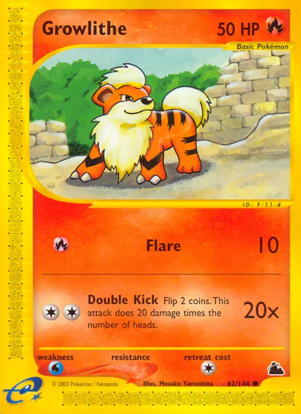 Growlithe Common rarity Skyridge Pokémon card price — $150.00