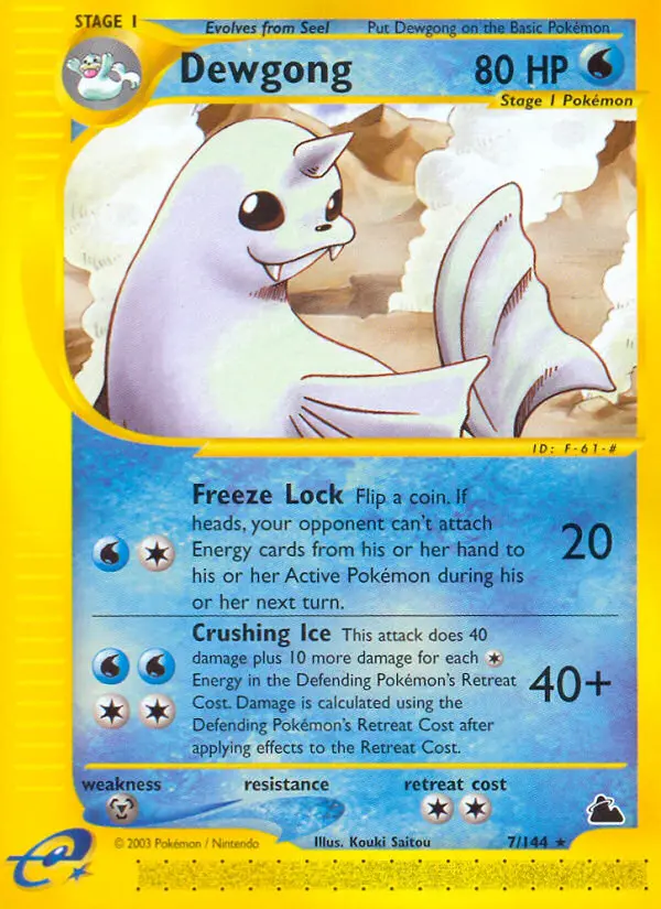 Dewgong Rare rarity Skyridge Pokémon card price — $99.99