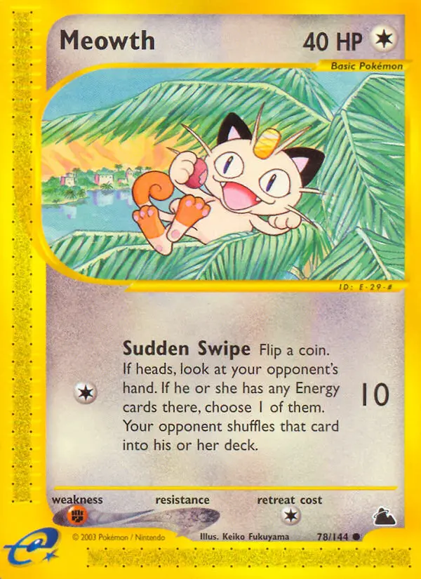 Meowth Common rarity Skyridge Pokémon card price — $69.99