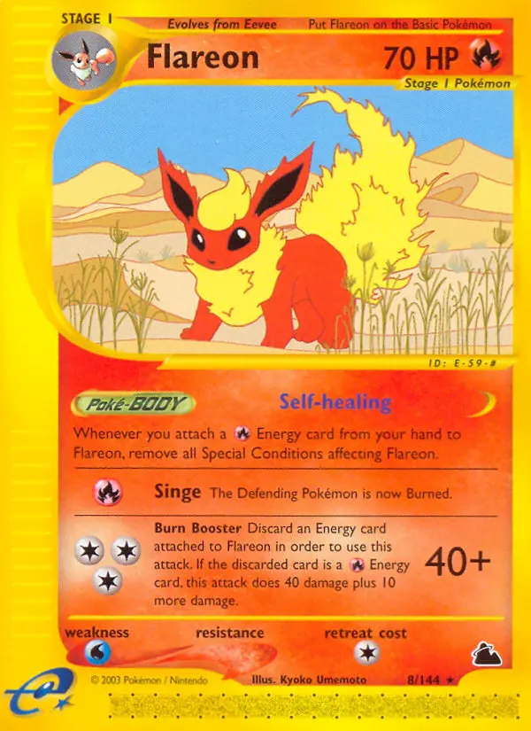 Flareon Rare rarity Skyridge Pokémon card price — $233.33