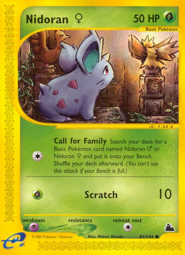 Nidoran♀ Common rarity Skyridge Pokémon card price