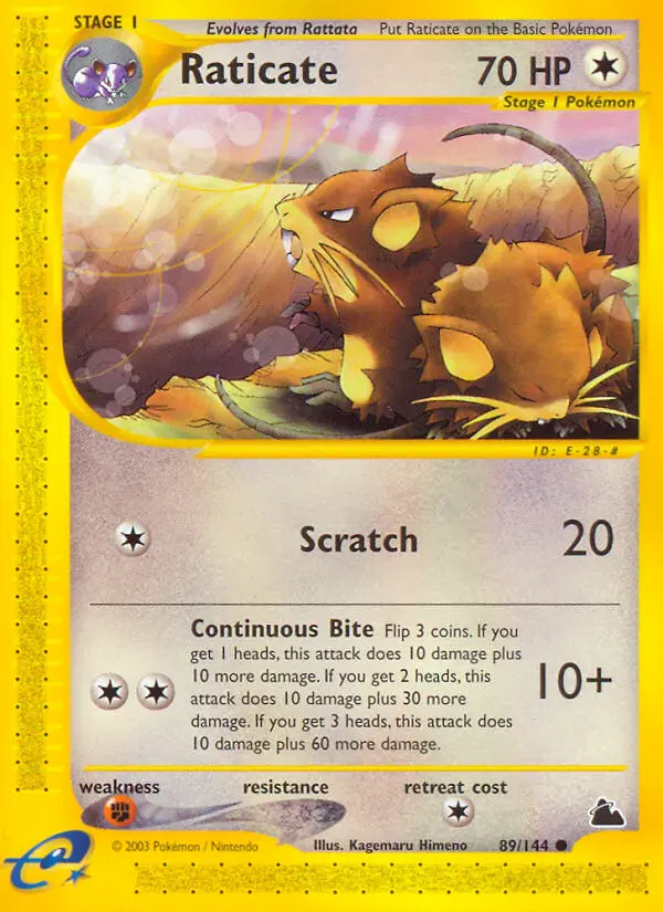 Raticate Common rarity Skyridge Pokémon card price — $60.00