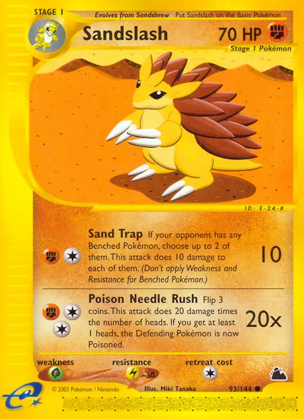Sandslash Common rarity Skyridge Pokémon card price — $58.23