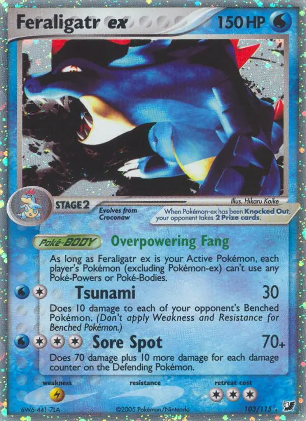 Feraligatr ex Rare rarity Unseen Forces Pokémon card price — $175.00