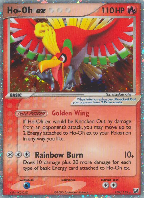 Ho-Oh ex Rare rarity Unseen Forces Pokémon card price — $312.80