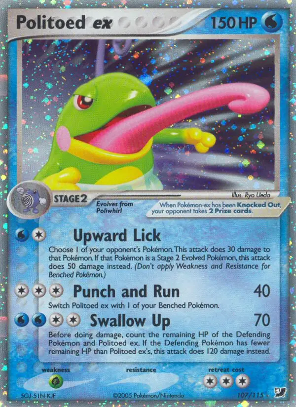 Politoed ex Rare rarity Unseen Forces Pokémon card price — $169.96