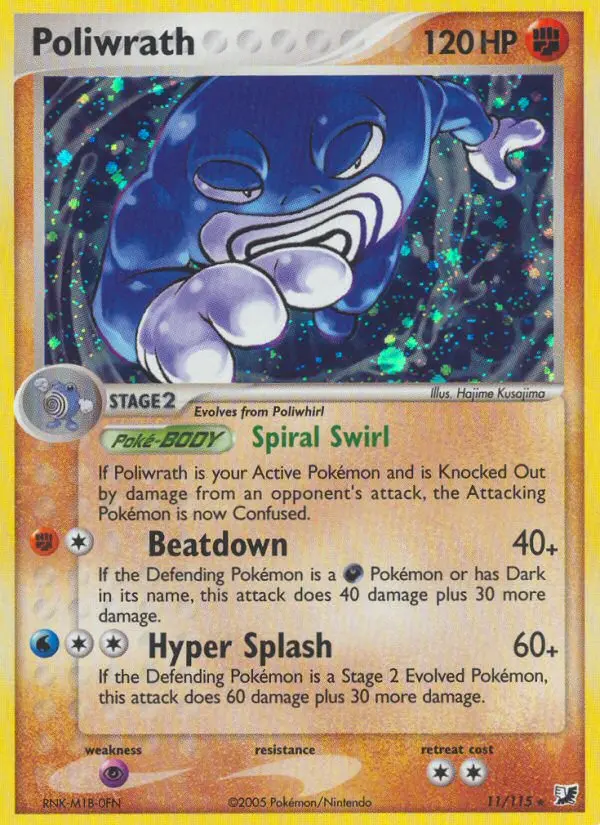 Poliwrath Rare rarity Unseen Forces Pokémon card price — $45.00