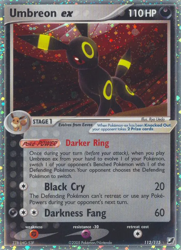 Umbreon ex Rare rarity Unseen Forces Pokémon card price — $500.50