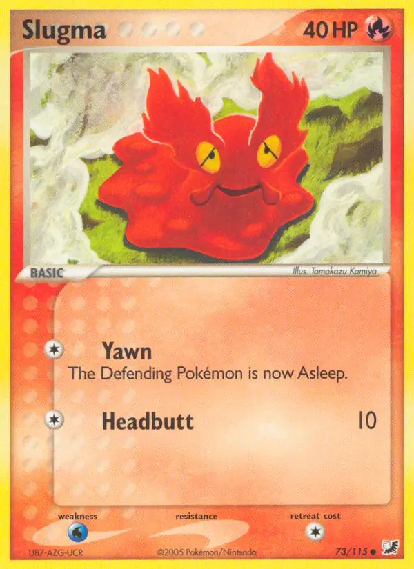 Slugma Common rarity Unseen Forces Pokémon card price — $65.00