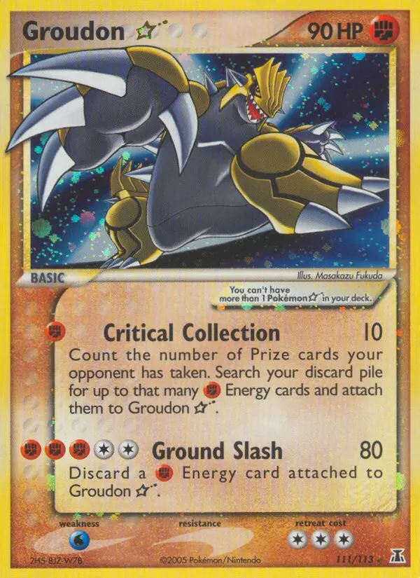 Groudon Star Rare rarity Delta Species Pokémon card price — $1,010.00